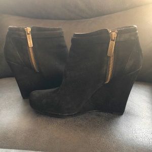 DKNY Black Wedge Booties